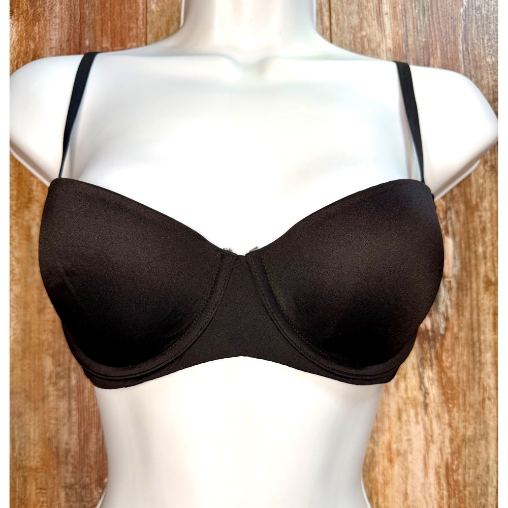 Savage X Fenty Microfiber T-Shirt Bra Black Rose Gold Hardware 34C NWT